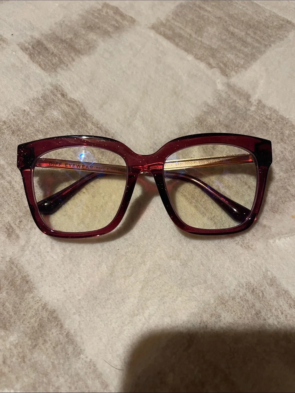 Duffy Bella burgundy blue light glasses